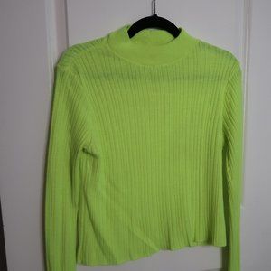 BOOHOO Plus Lime Cropped Mock Neck Sweater
